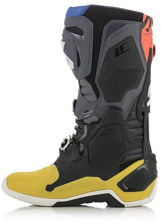 Stivali Alpinestars Tech 10 - Black Yellow Blue Red Fluo