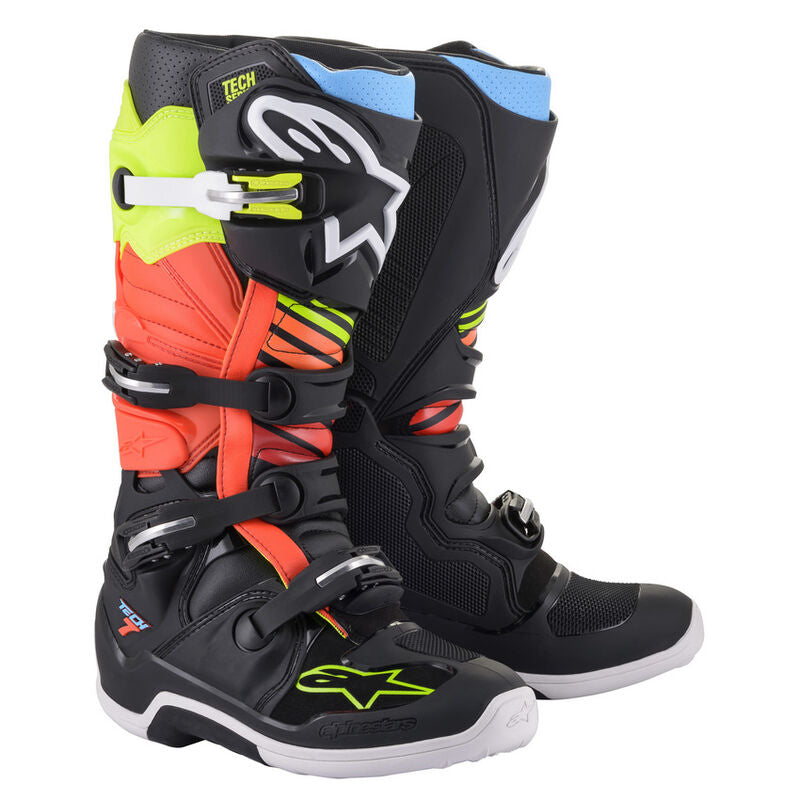Alpinestars Tech 7 Boots - Black Yellow Red Fluo