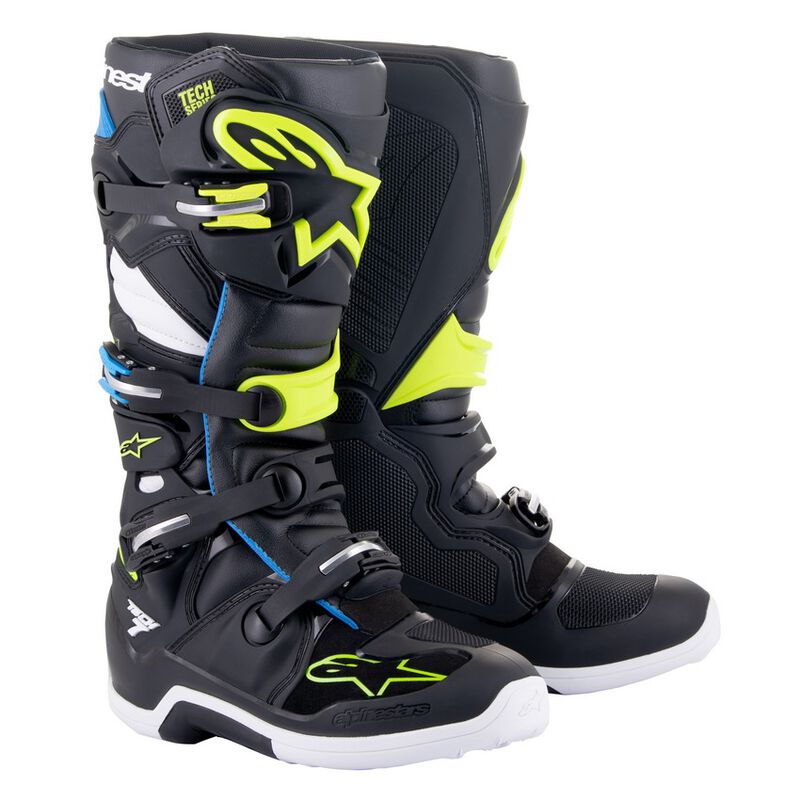 Alpinestars Tech 7 Boots - Black Blue Yellow