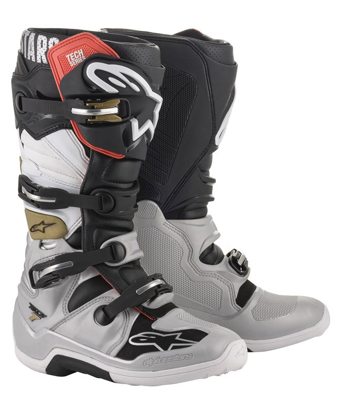 Alpinestars Tech 7 Boots - Black Silver White Gold