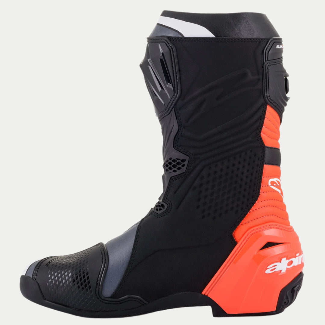 Stivali Alpinestars Supertech R - Nero Rosso Fluo Bianco
