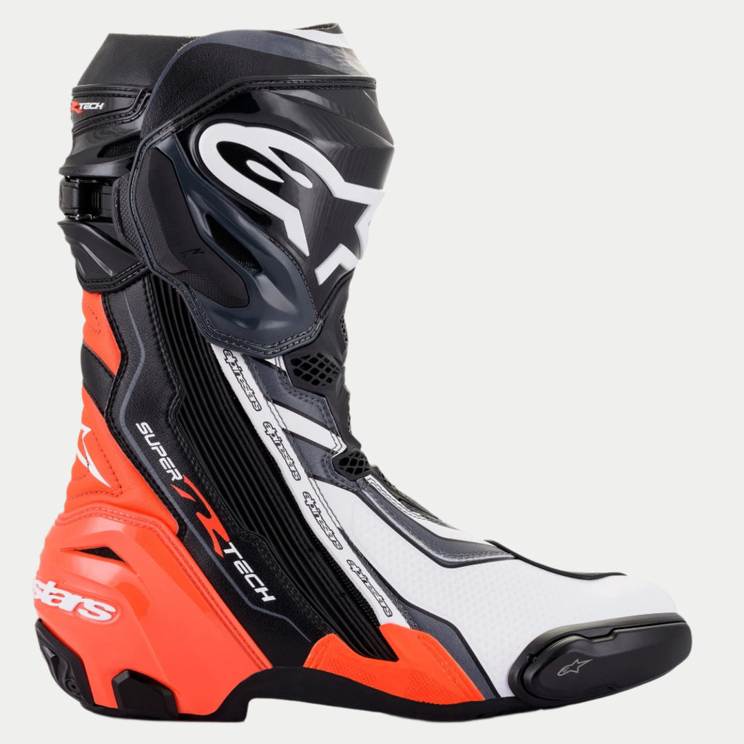 Stivali Alpinestars Supertech R - Nero Rosso Fluo Bianco