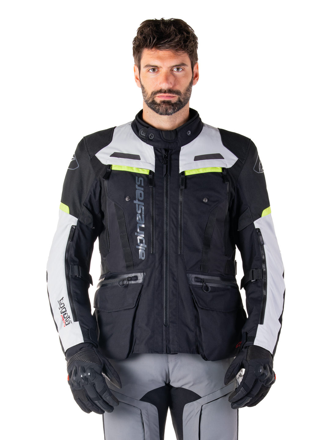 Giacca Moto Alpinestars Bogota' Pro Drystar - Nero Grigio Giallo Fluo