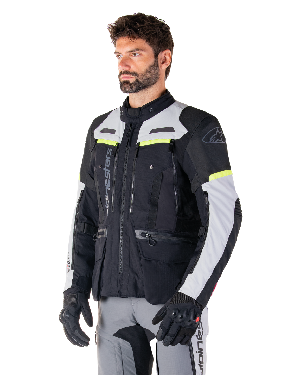 Giacca Moto Alpinestars Bogota' Pro Drystar - Nero Grigio Giallo Fluo