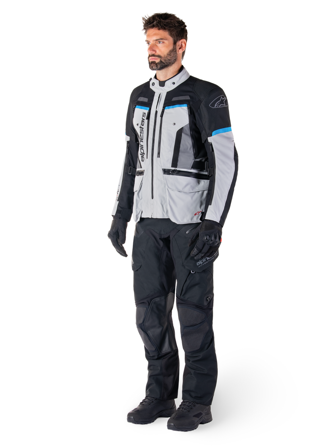 Giacca Moto Alpinestars Bogota' Pro Drystar - Grigio Nero Ciano