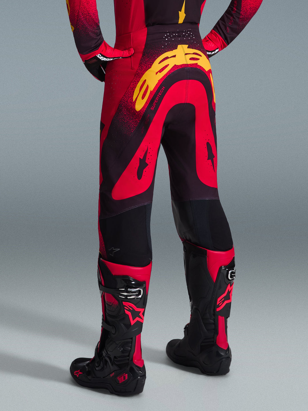 Pantaloni Alpinestars Supertech SCENZ - Rosso Nero Giallo