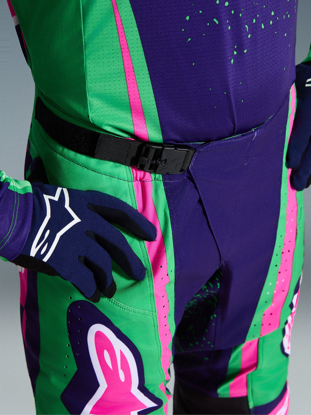 Pantaloni Alpinestars Techstar NOMUR - Viola Verde Rosa