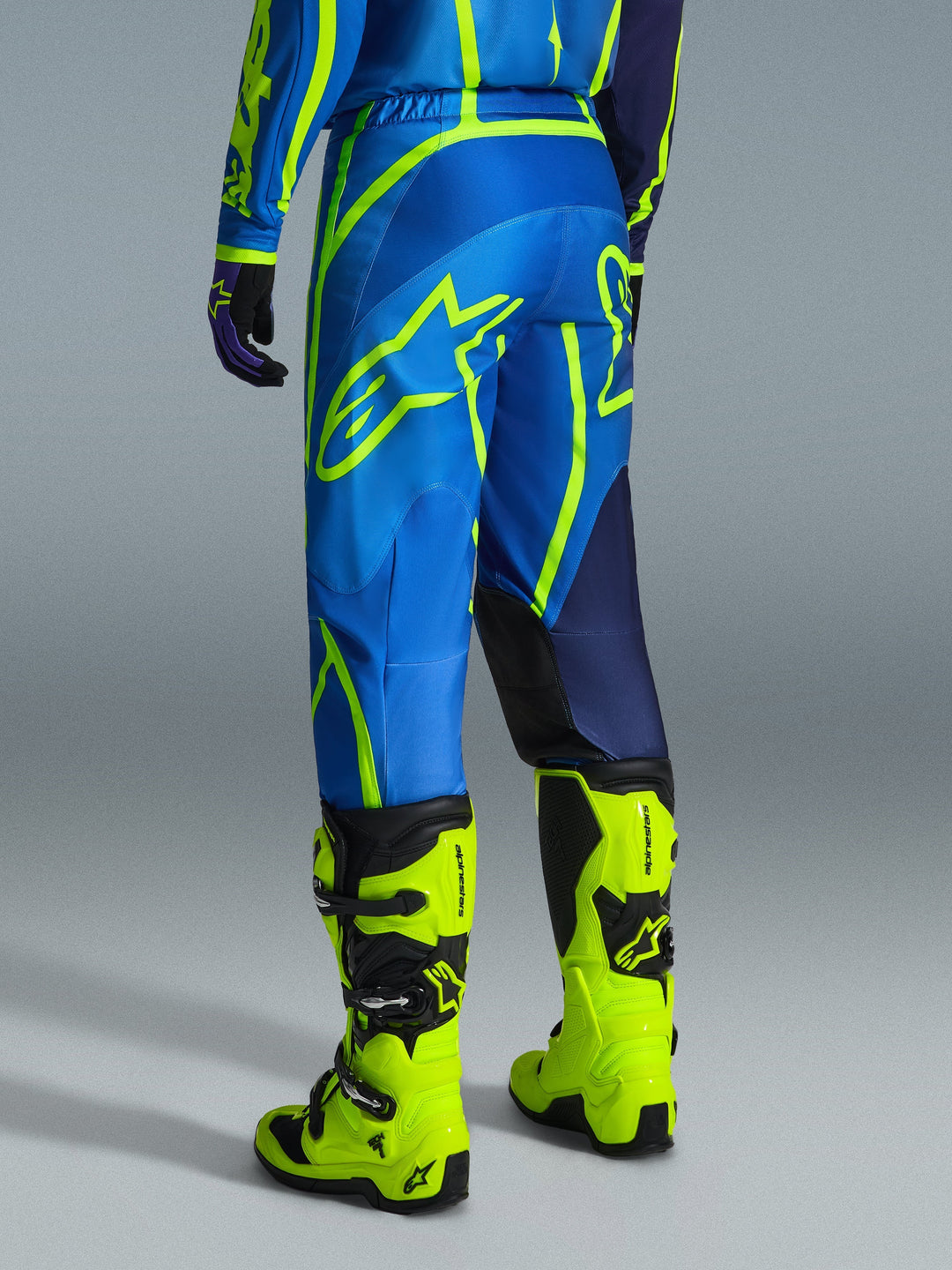 Pantaloni Alpinestars Fluid APEX - Blu Giallo Fluo