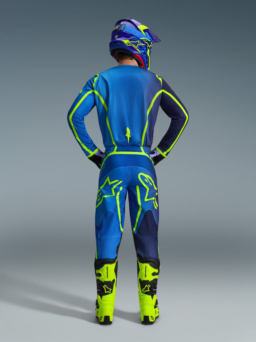 Pantaloni Alpinestars Fluid APEX - Blu Giallo Fluo