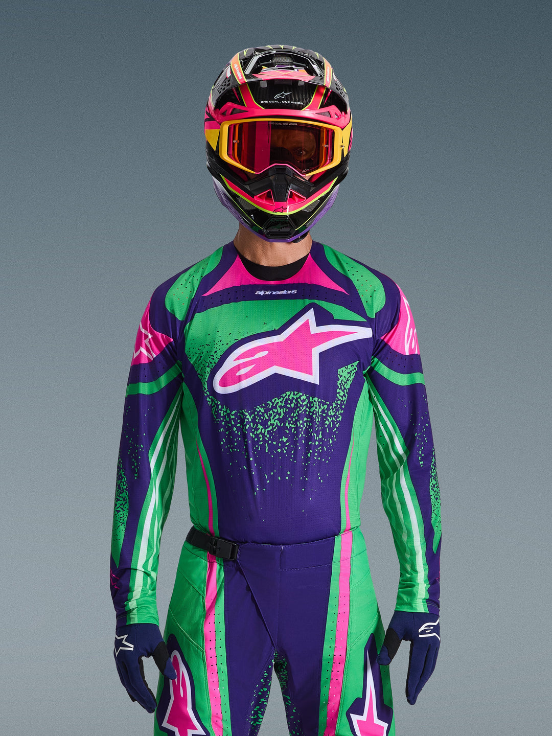 Alpinestars Techstar NOMUR Jersey - Purple Green Pink