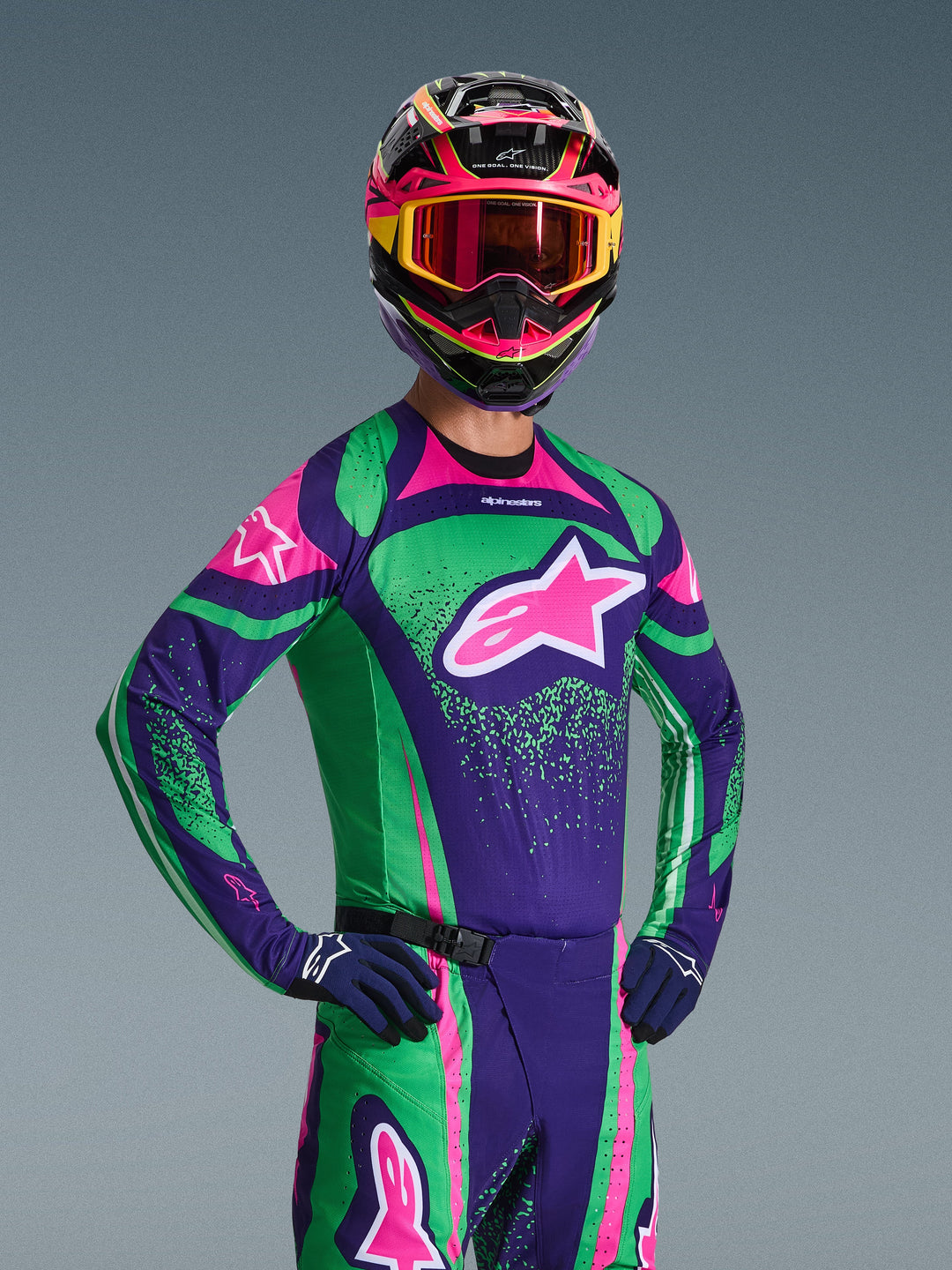 Alpinestars Techstar NOMUR Jersey - Purple Green Pink