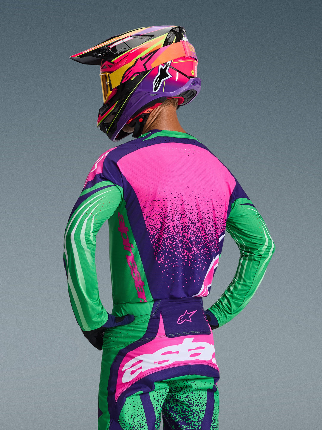 Alpinestars Techstar NOMUR Jersey - Purple Green Pink
