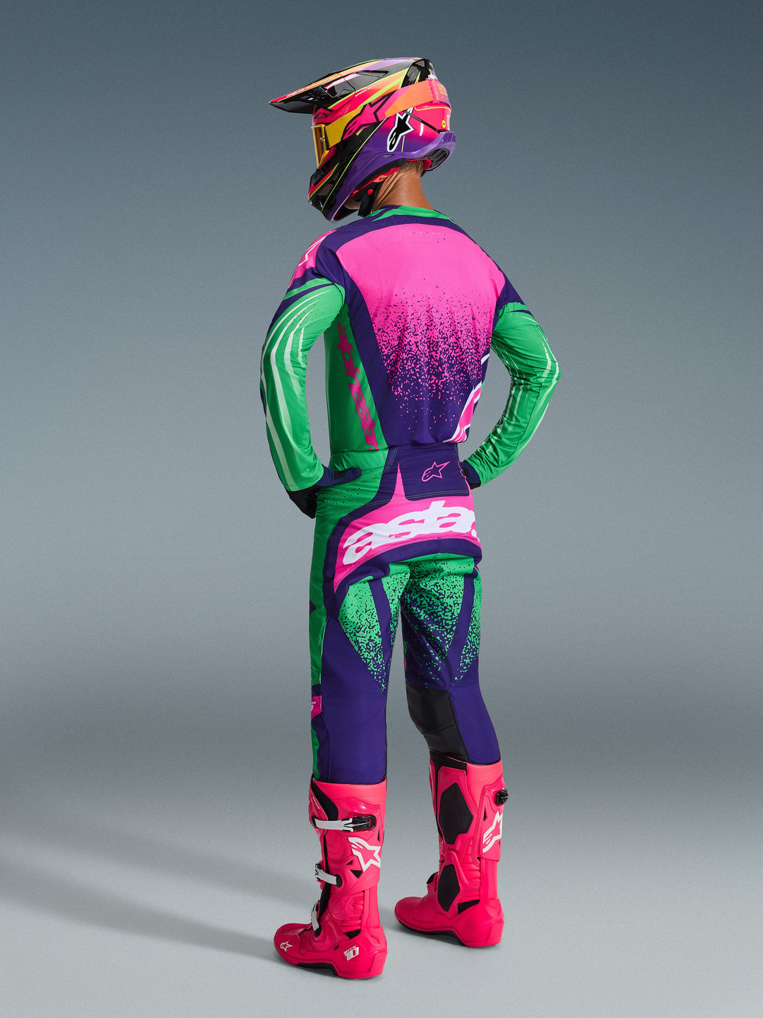 Alpinestars Techstar NOMUR Jersey - Purple Green Pink