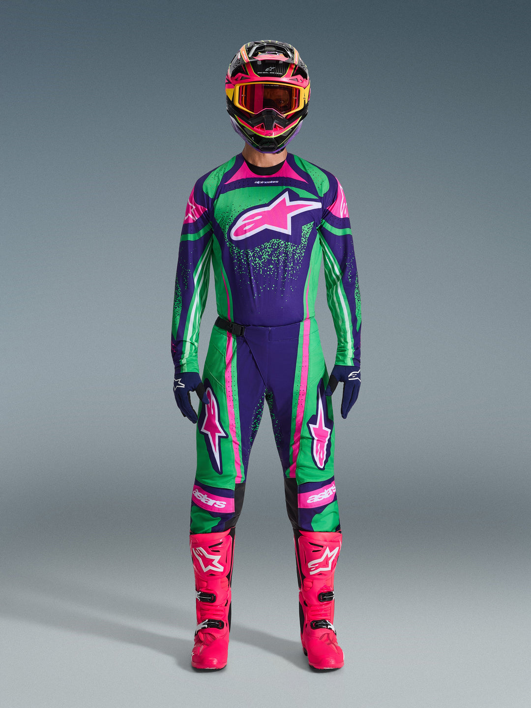 Alpinestars Techstar NOMUR Jersey - Purple Green Pink