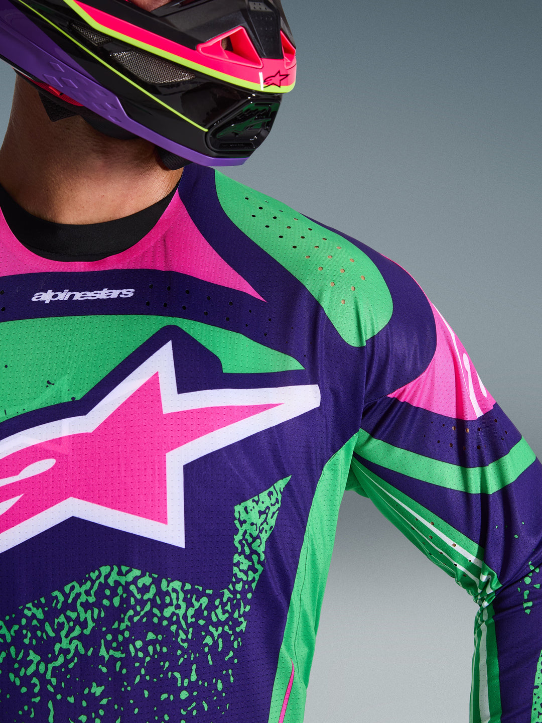 Alpinestars Techstar NOMUR Jersey - Purple Green Pink