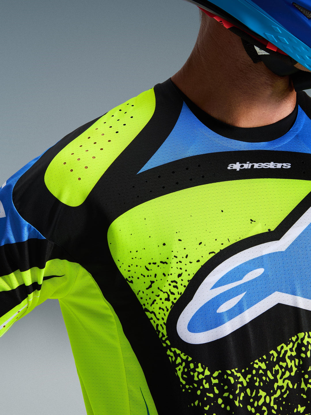 Maglia Alpinestars Techstar NOMUR - Blu Giallo Fluo