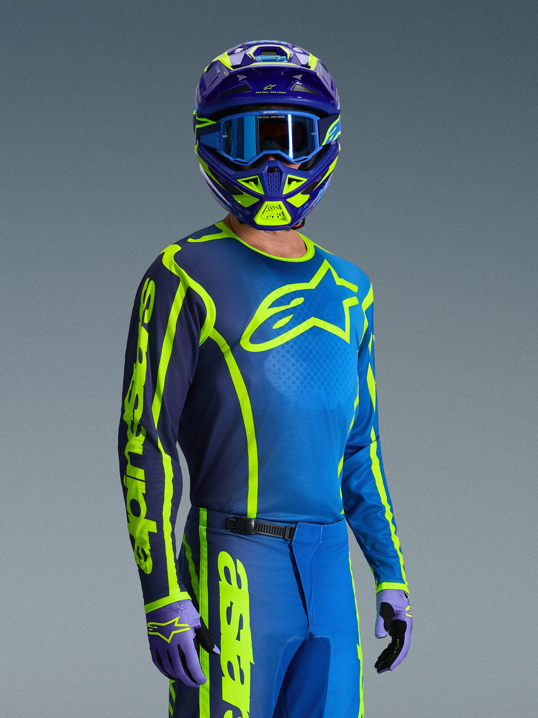 Maglia Alpinestars Fluid APEX - Blu Giallo Fluo