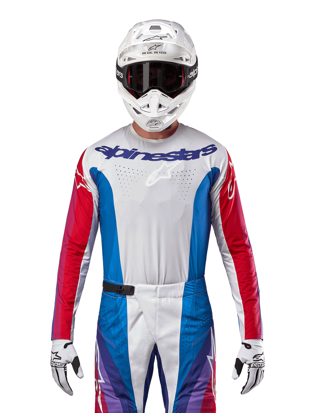 Maglia Alpinestars Techstar Pneuma - Blu Rosso Bianco