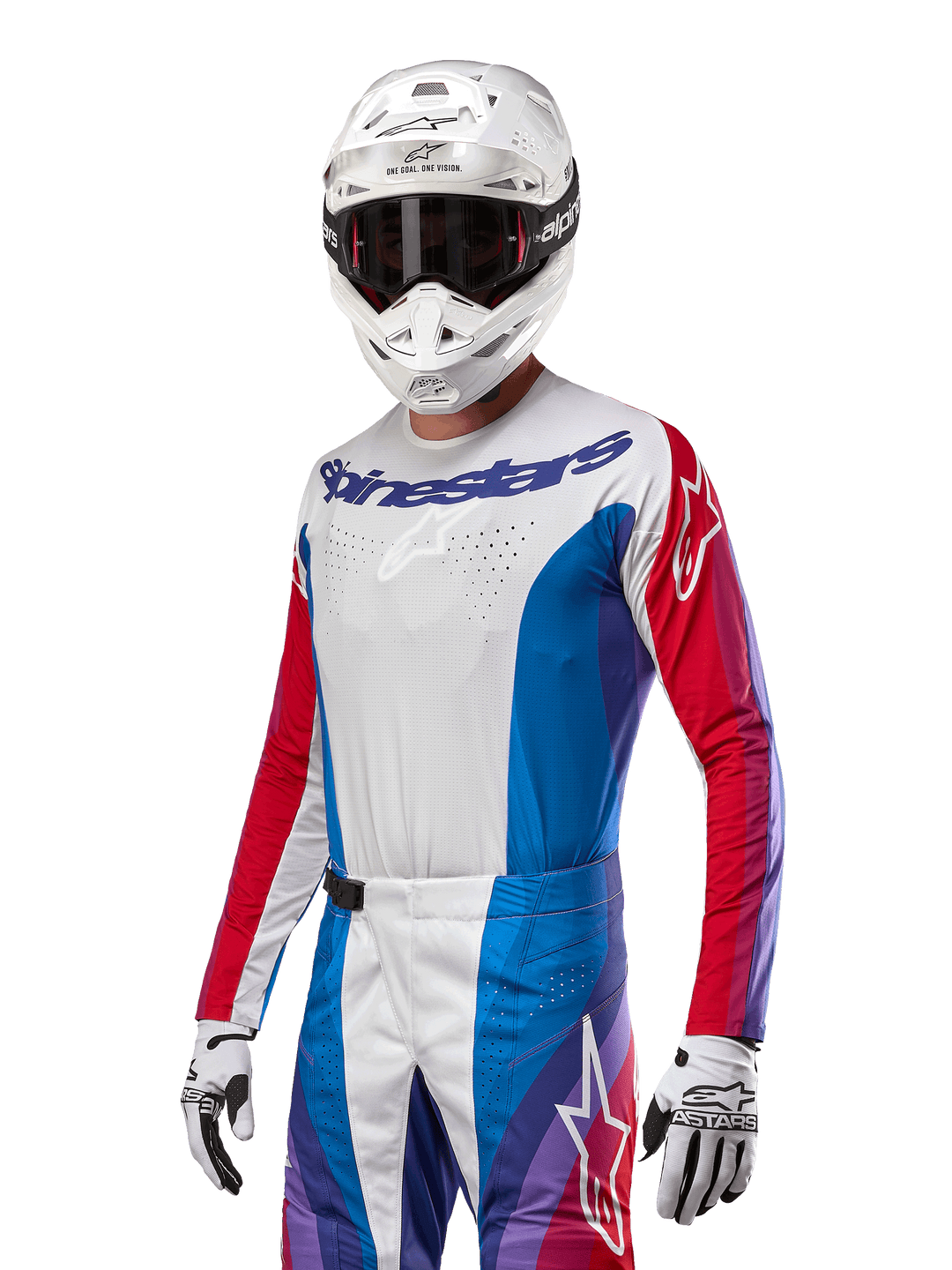 Maglia Alpinestars Techstar Pneuma - Blu Rosso Bianco