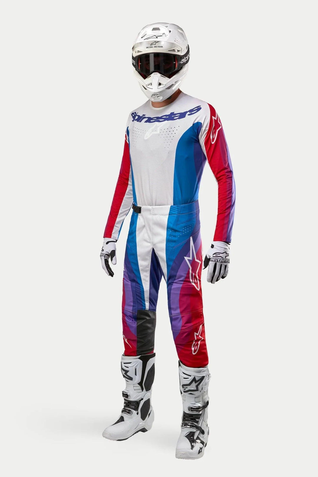 Pantaloni Alpinestars Techstar Pneuma - Blu Rosso Bianco
