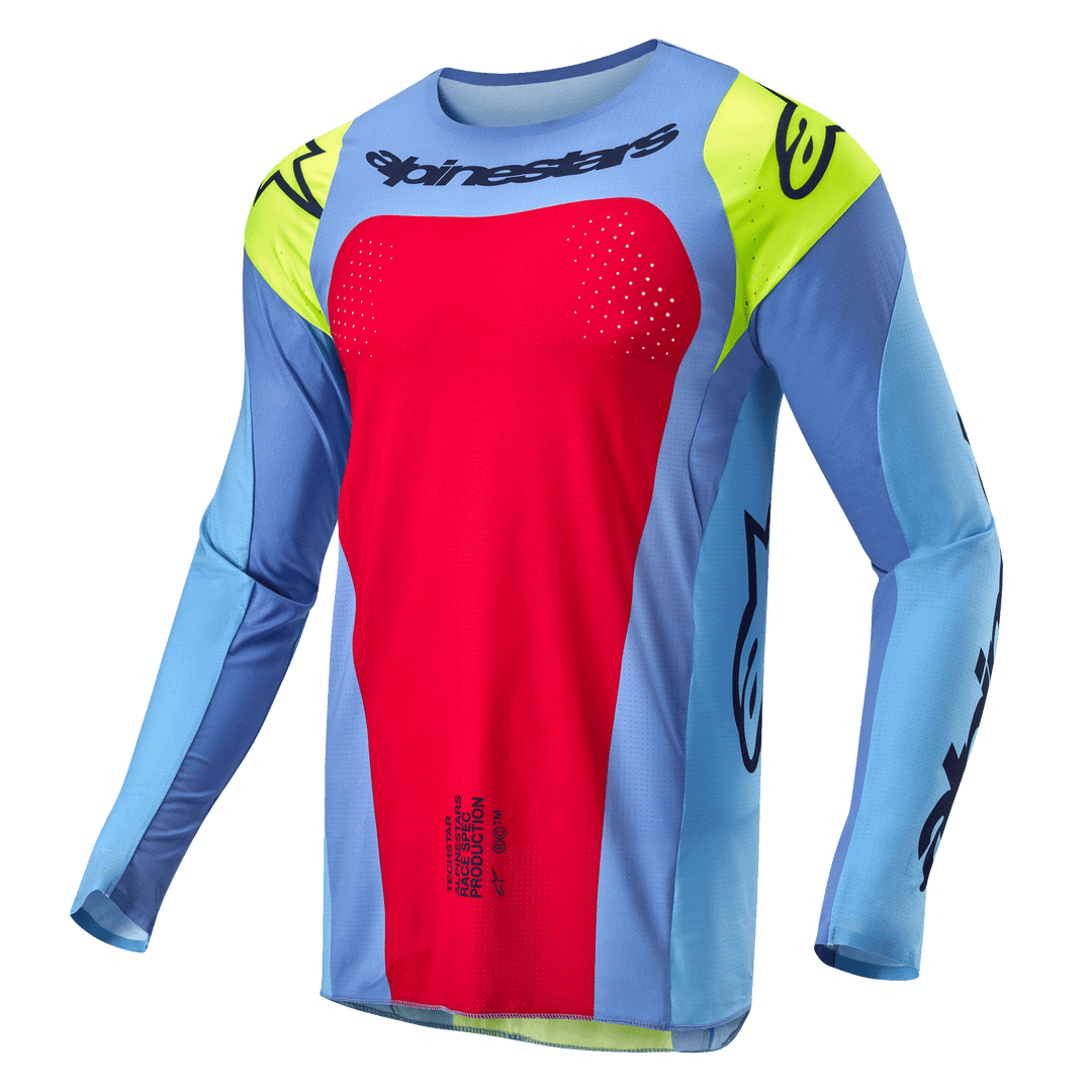 Maglia Alpinestars Techstar Ocuri - Light Blue Yellow