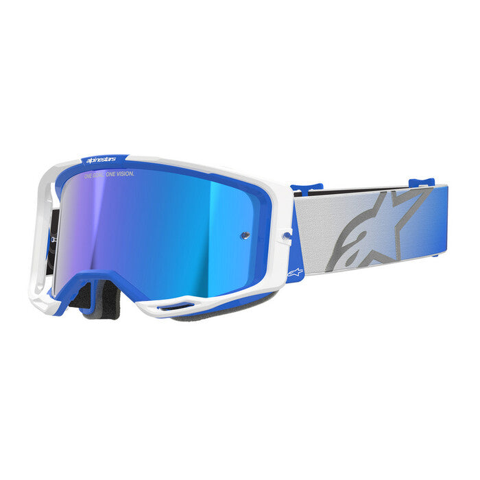 Alpinestars Vision 8 Corp Goggles - White Blue Mirror