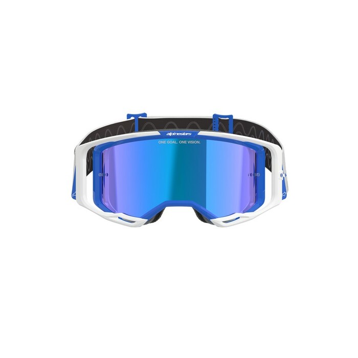 Alpinestars Vision 8 Corp Goggles - White Blue Mirror