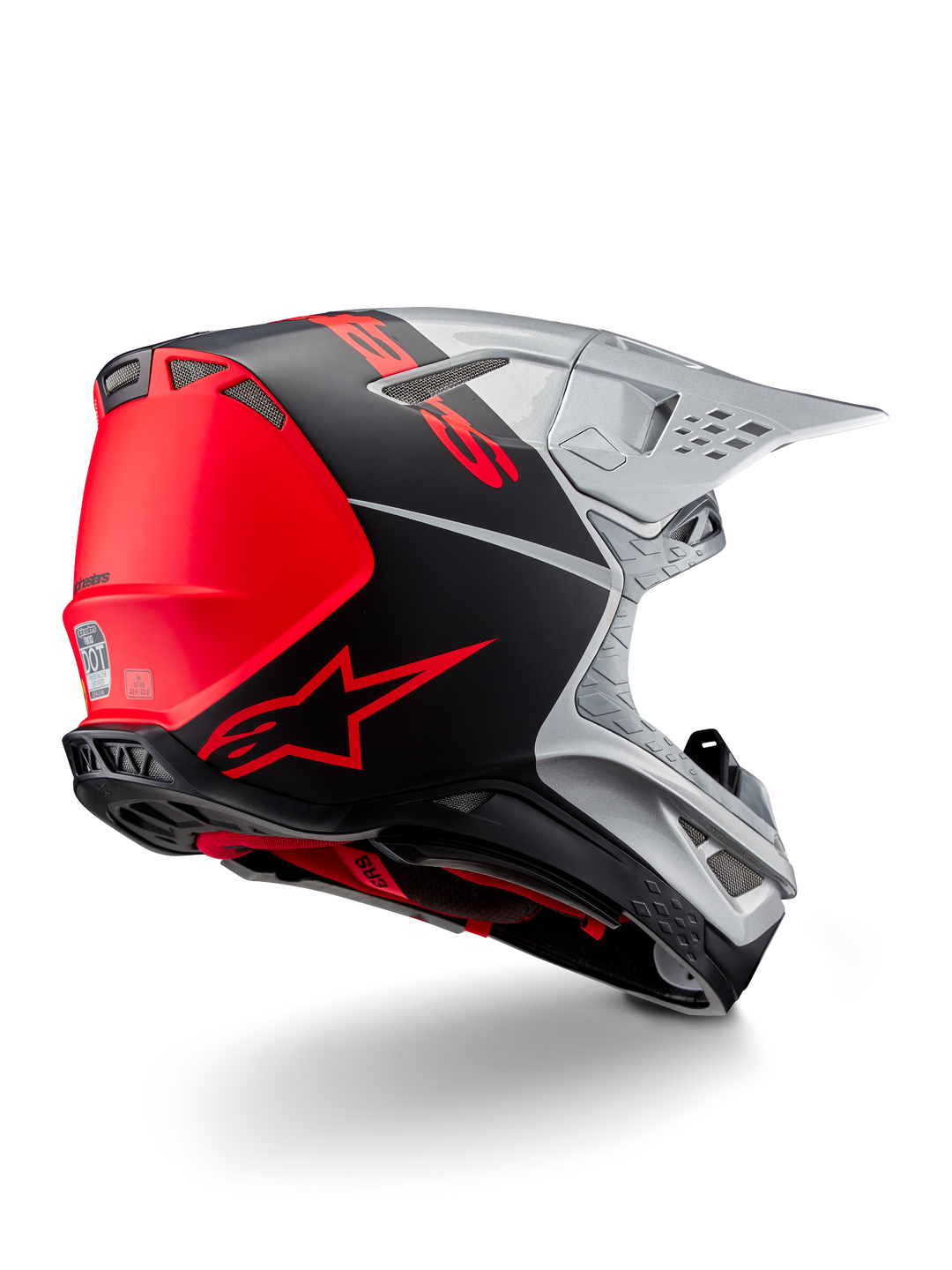 Alpinestars S-M10 Flood Helmet - Silver Orange Fluo