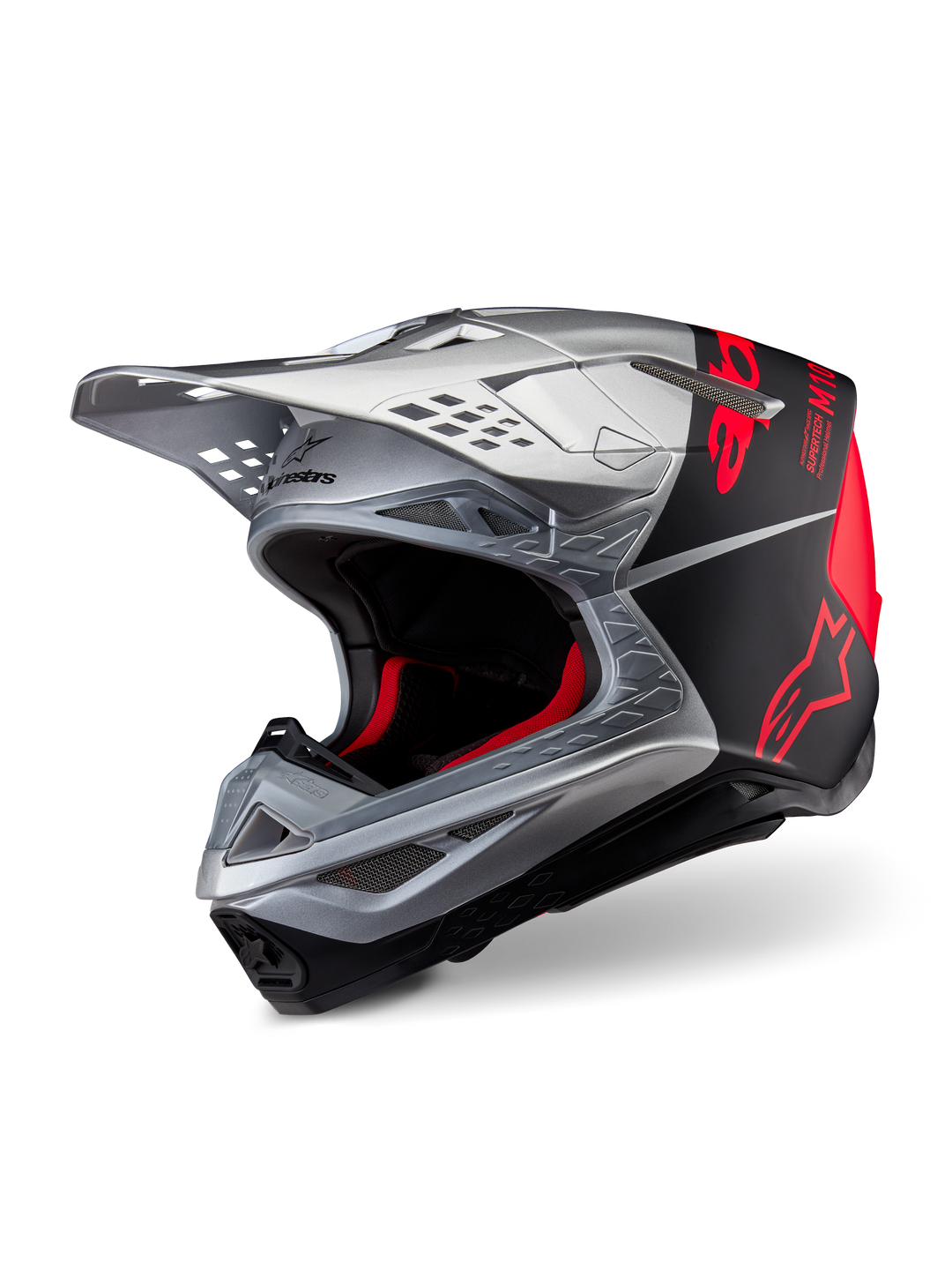 Alpinestars S-M10 Flood Helmet - Silver Orange Fluo