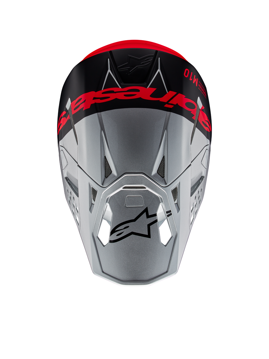 Alpinestars S-M10 Flood Helmet - Silver Orange Fluo
