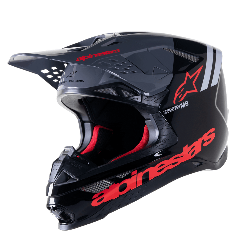 Casco Alpinestars S-M8 Radium 2 - Nero Rosso Fluo
