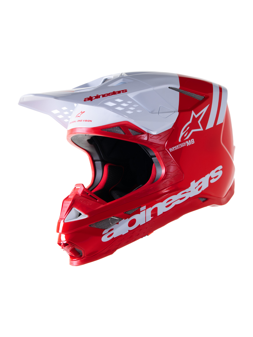 Casco Alpinestars S-M8 Radium 2 - Rosso Bianco