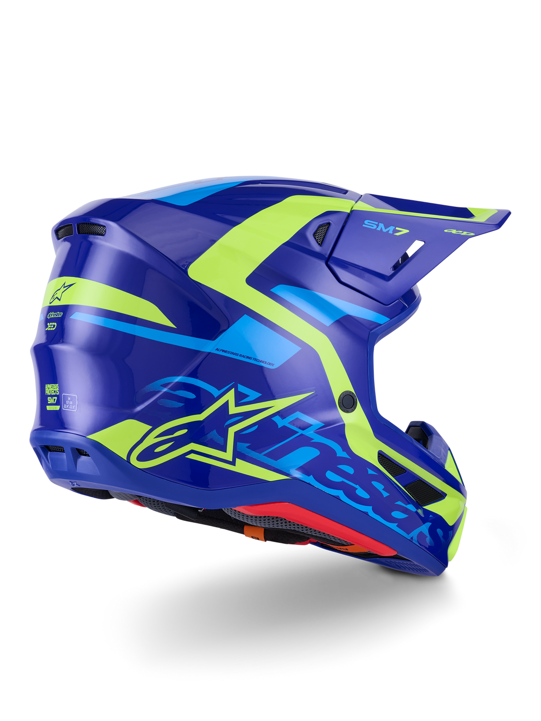 Alpinestars S-M7 DEED Helmet - Blue/Fluorescent Yellow