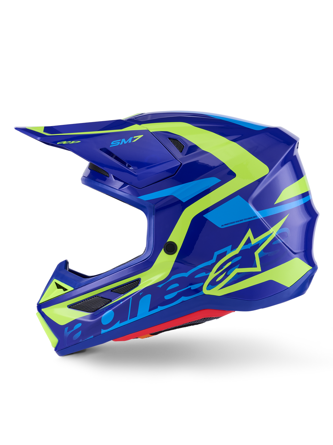 Alpinestars S-M7 DEED Helmet - Blue/Fluorescent Yellow