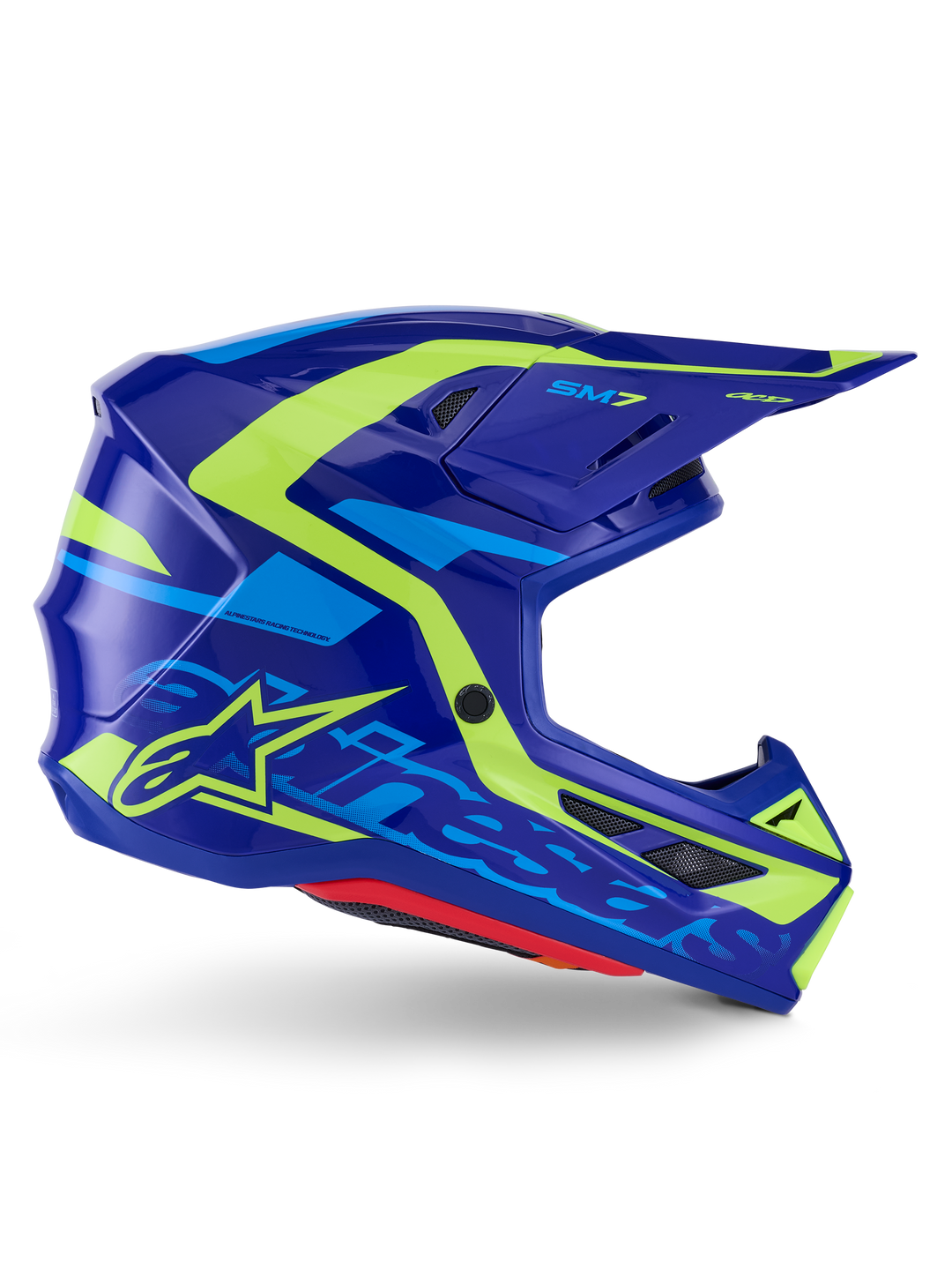 Alpinestars S-M7 DEED Helmet - Blue/Fluorescent Yellow