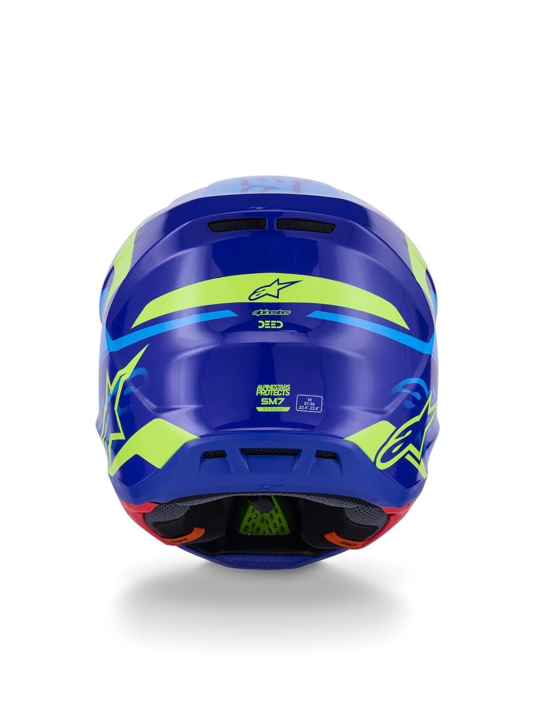 Alpinestars S-M7 DEED Helmet - Blue/Fluorescent Yellow
