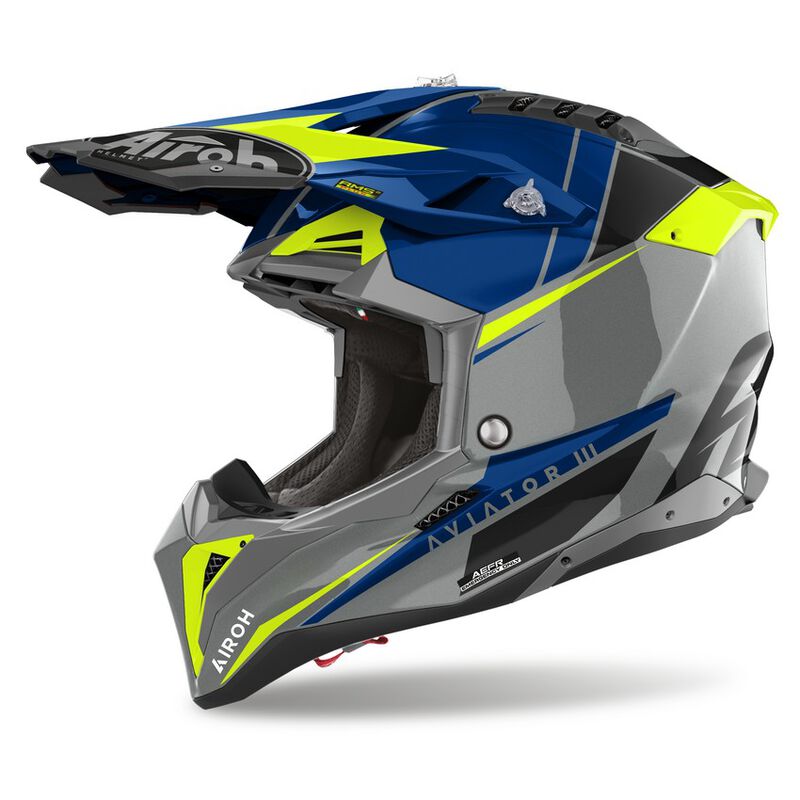 Airoh Aviator 3 PUSH Helmet - Blue Gloss