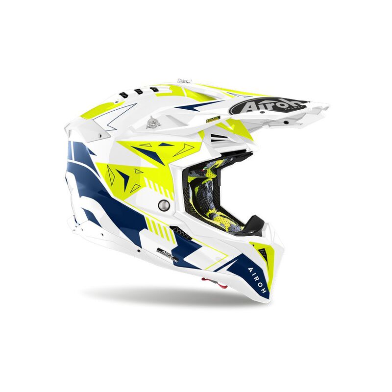 Airoh Aviator 3 SPIN Helmet - Yellow/Blue Gloss