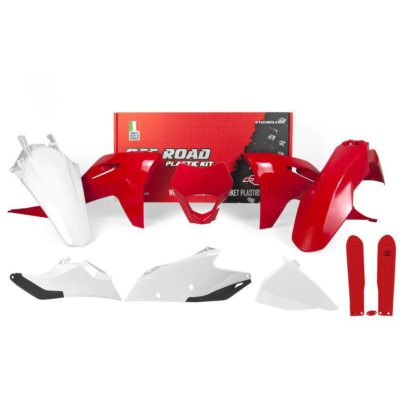 Kit plastiche Gas Gas EC ECF 2021-2023 - Rosso Bianco - con parasteli