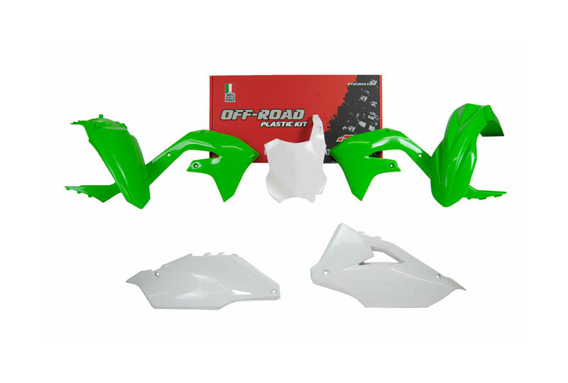 Kit plastiche Kawasaki KXF 250 2021-2024 / KXF 450 2019-2023 - Verde Bianco