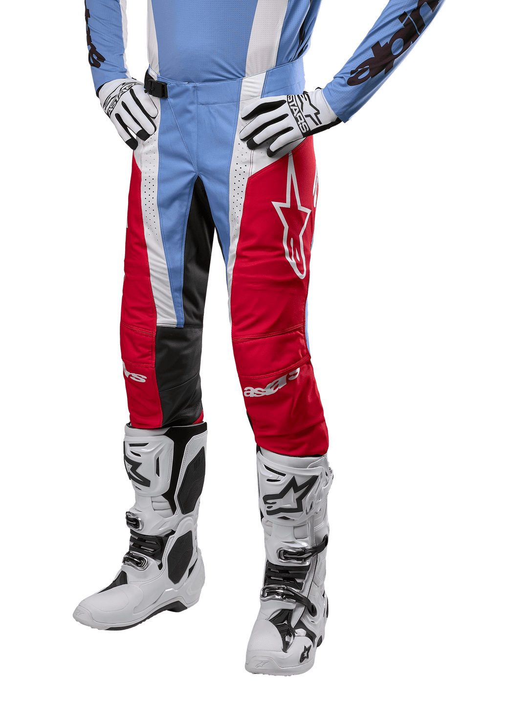 Pantaloni Alpinestars Techstar Ocuri - Light Blue Red