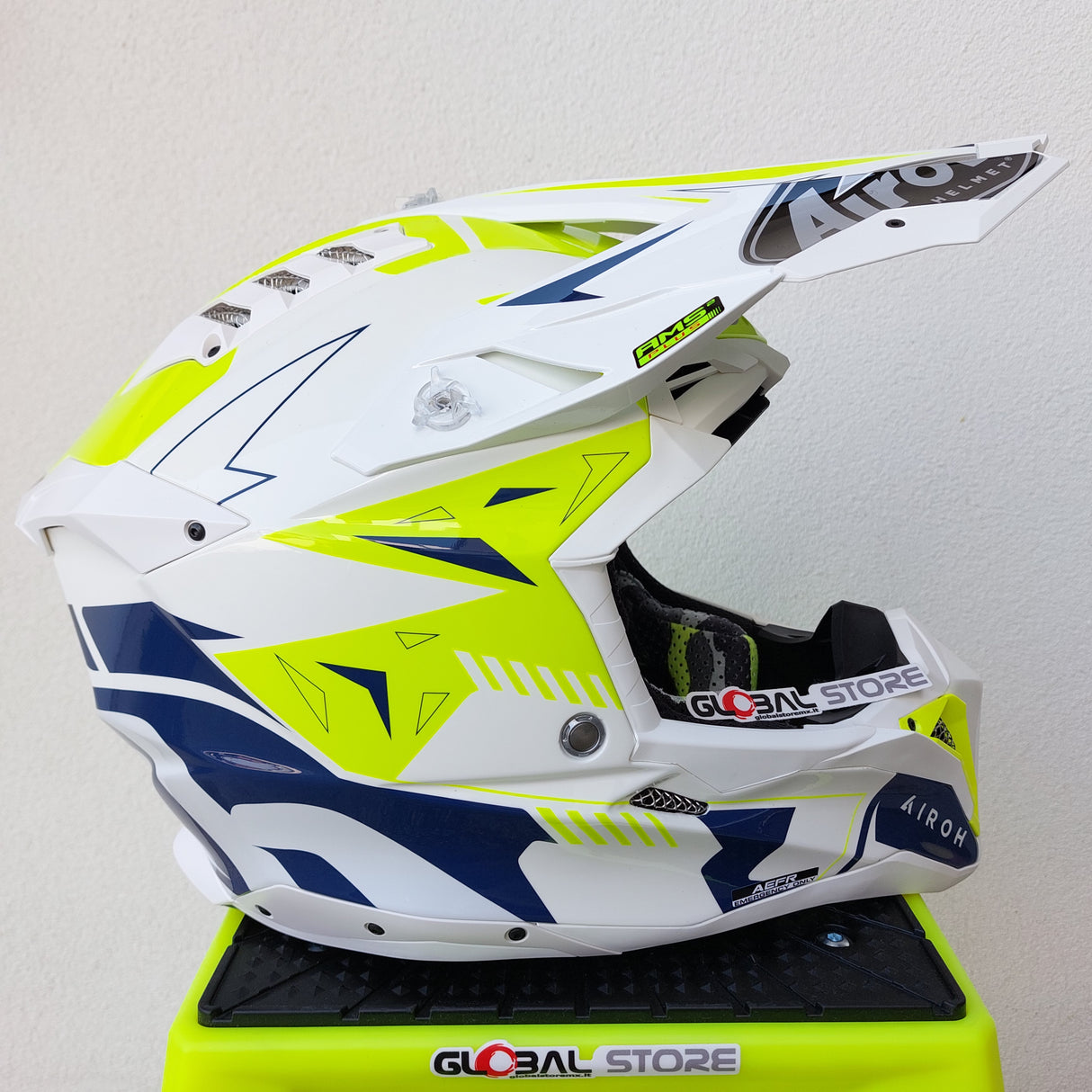 Airoh Aviator 3 SPIN Helmet - Yellow/Blue Gloss