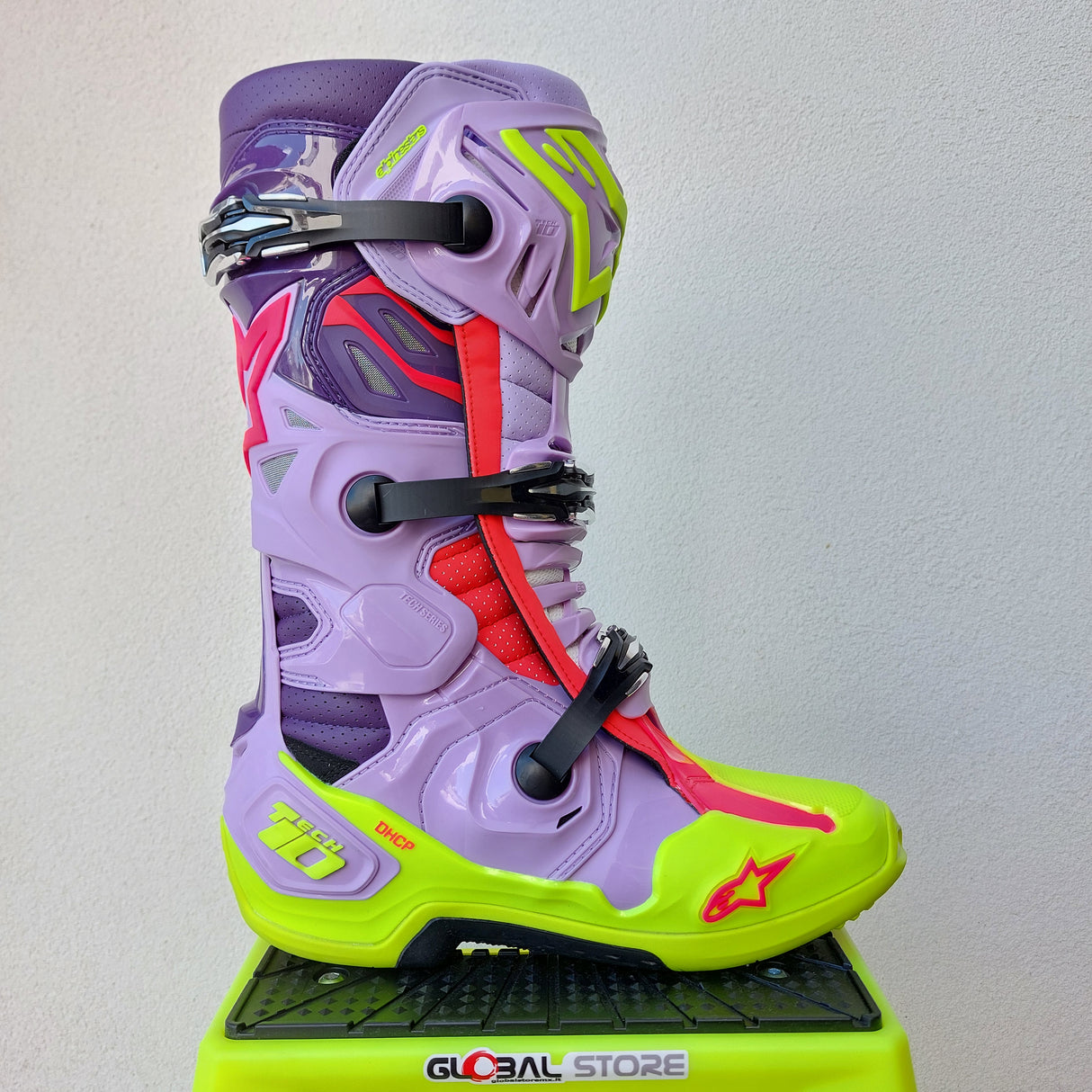 Alpinestars Tech 10 Supervented Boots - Purple Fluo Yellow