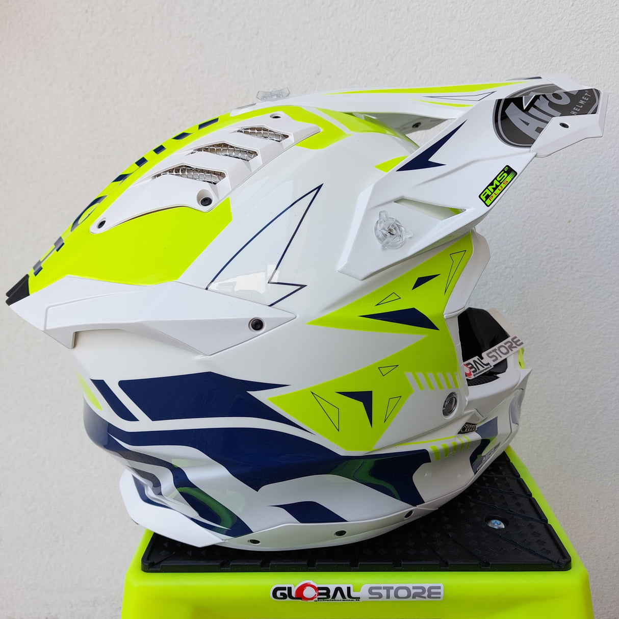 Airoh Aviator 3 SPIN Helmet - Yellow/Blue Gloss
