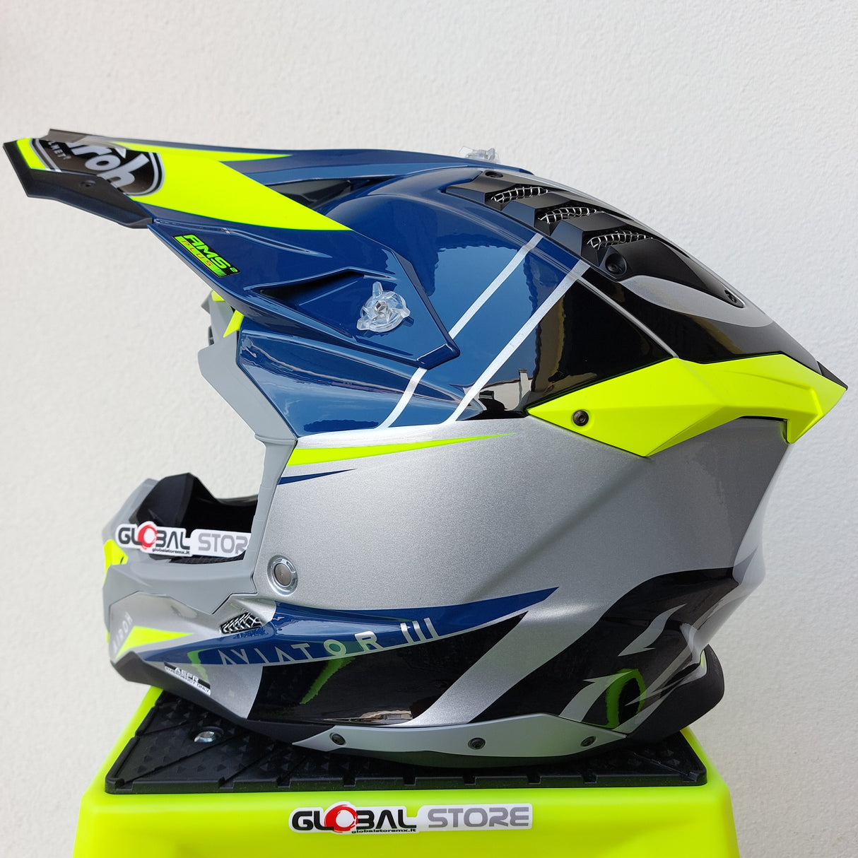 Airoh Aviator 3 PUSH Helmet - Blue Gloss