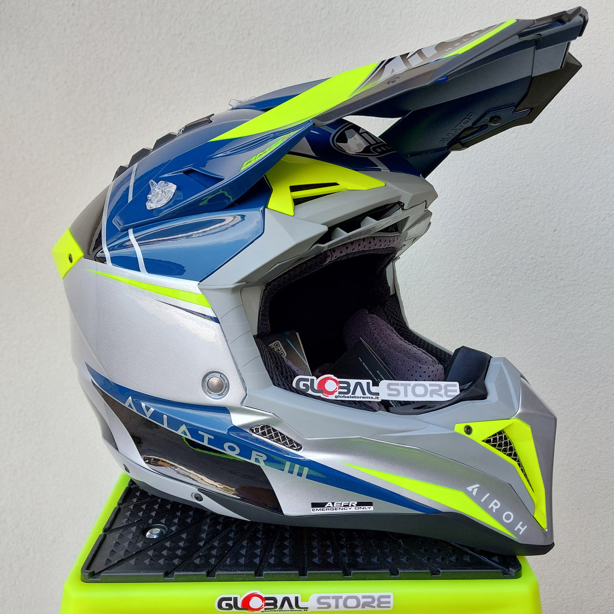 Airoh Aviator 3 PUSH Helmet - Blue Gloss