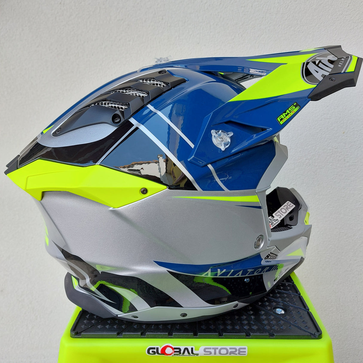 Airoh Aviator 3 PUSH Helmet - Blue Gloss