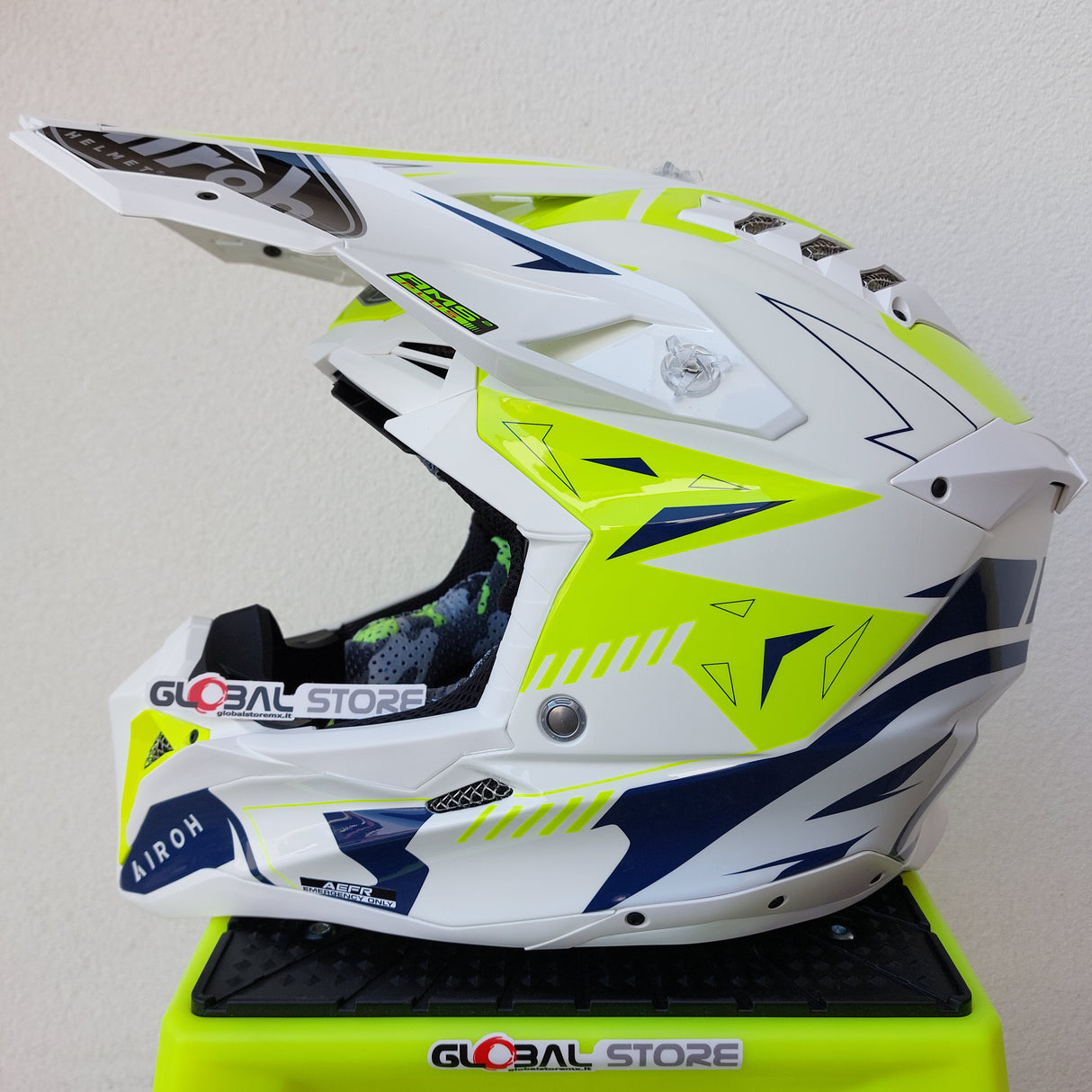 Airoh Aviator 3 SPIN Helmet - Yellow/Blue Gloss