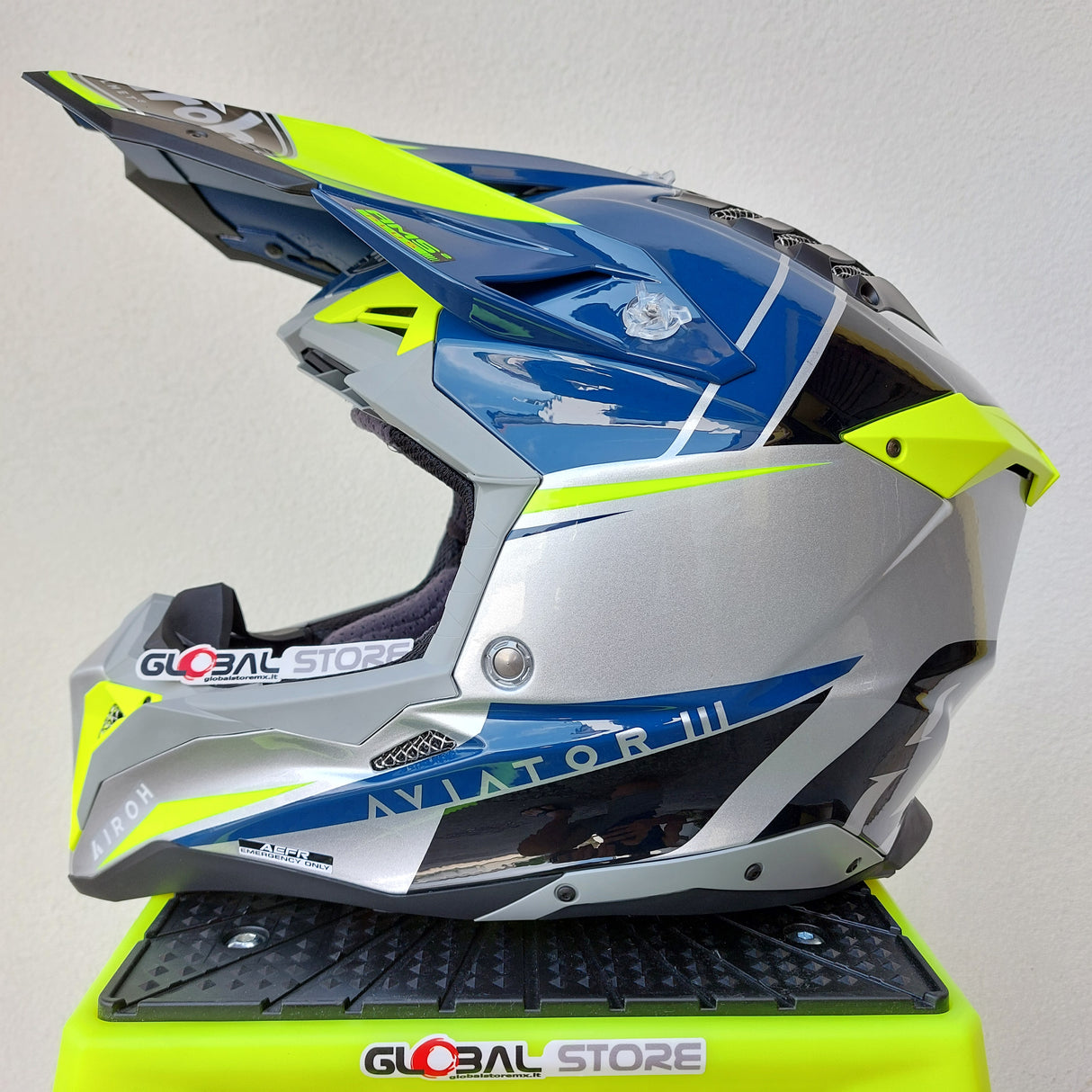 Airoh Aviator 3 PUSH Helmet - Blue Gloss