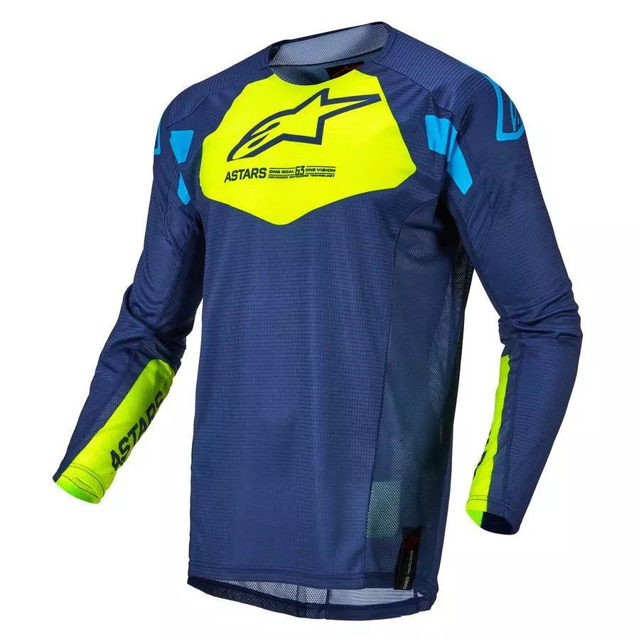 Maglia Alpinestars Techstar Factory - Blu Giallo Fluo